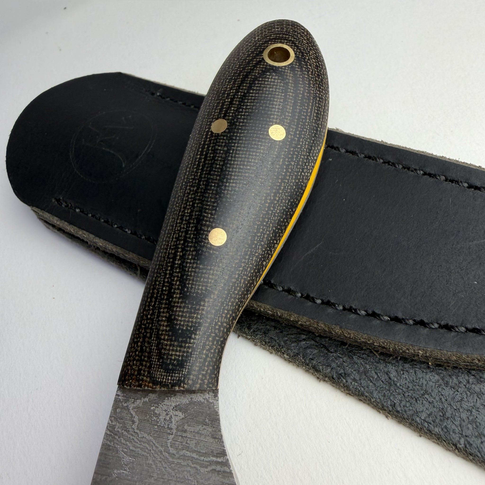 Woody's Damascus Drop Point Black Magic Stinger (Handmade One & Only)
