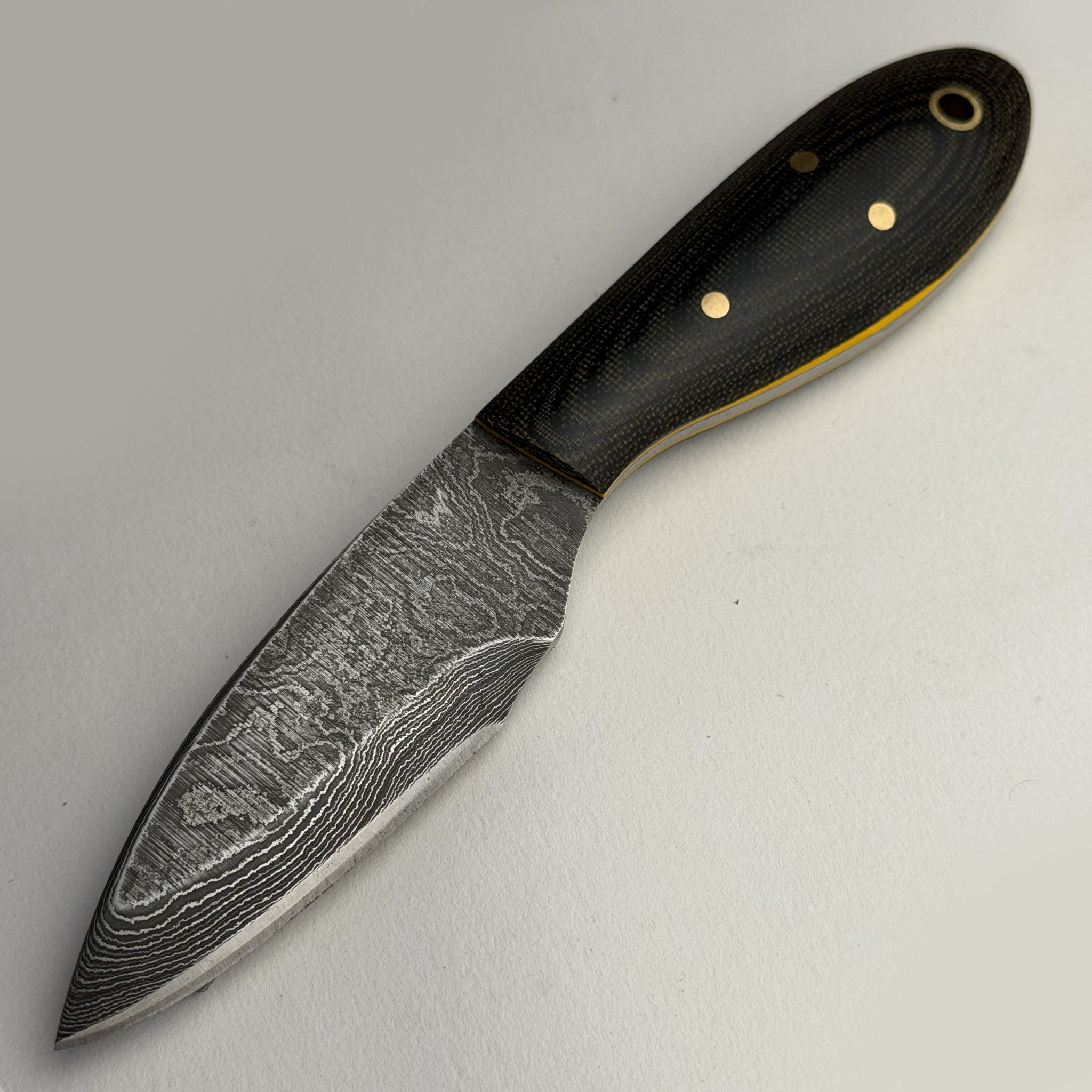 Woody's Damascus Drop Point Black Magic Stinger (Handmade One & Only)