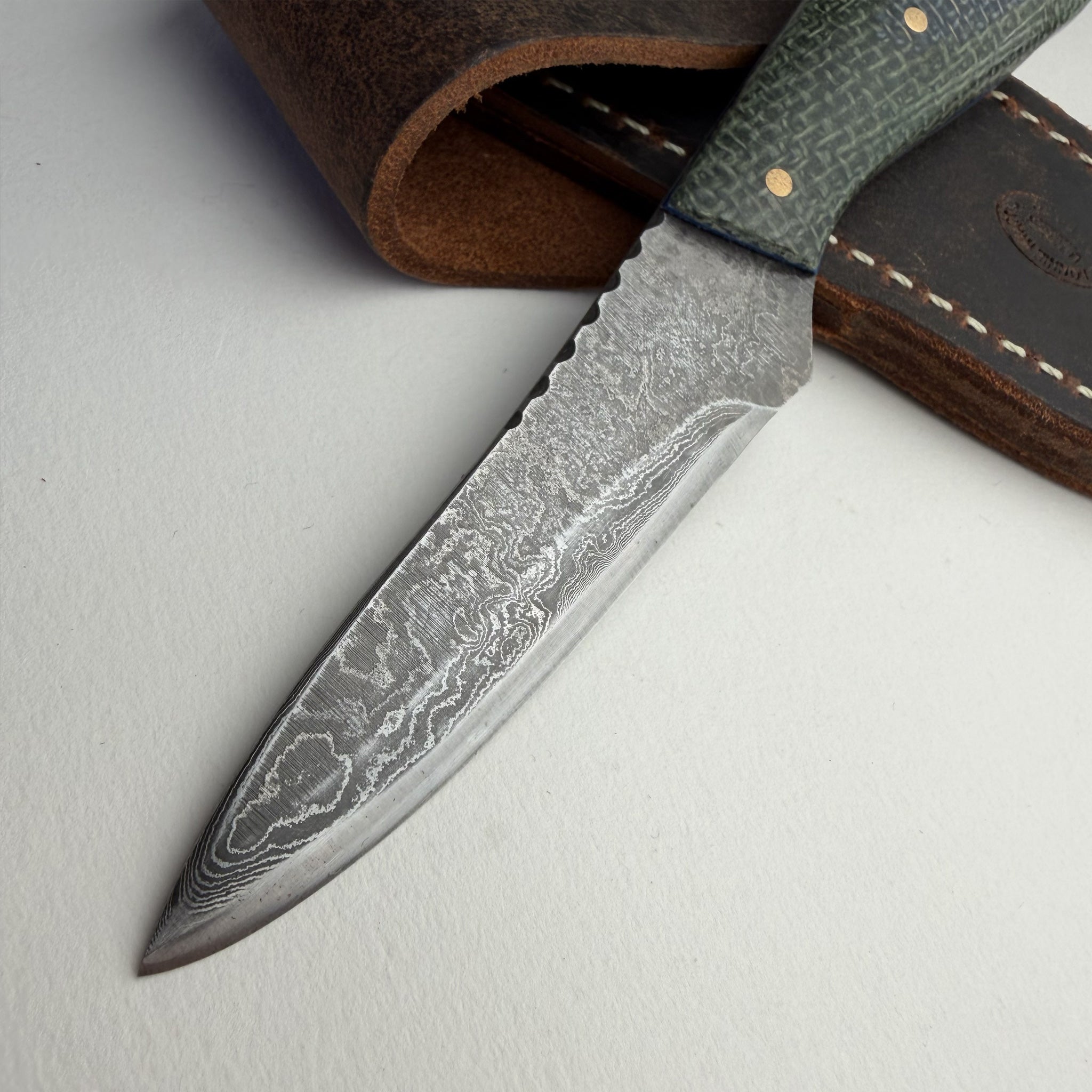 Woody's Damascus TR Max Field Knife (Handmade One & Only)