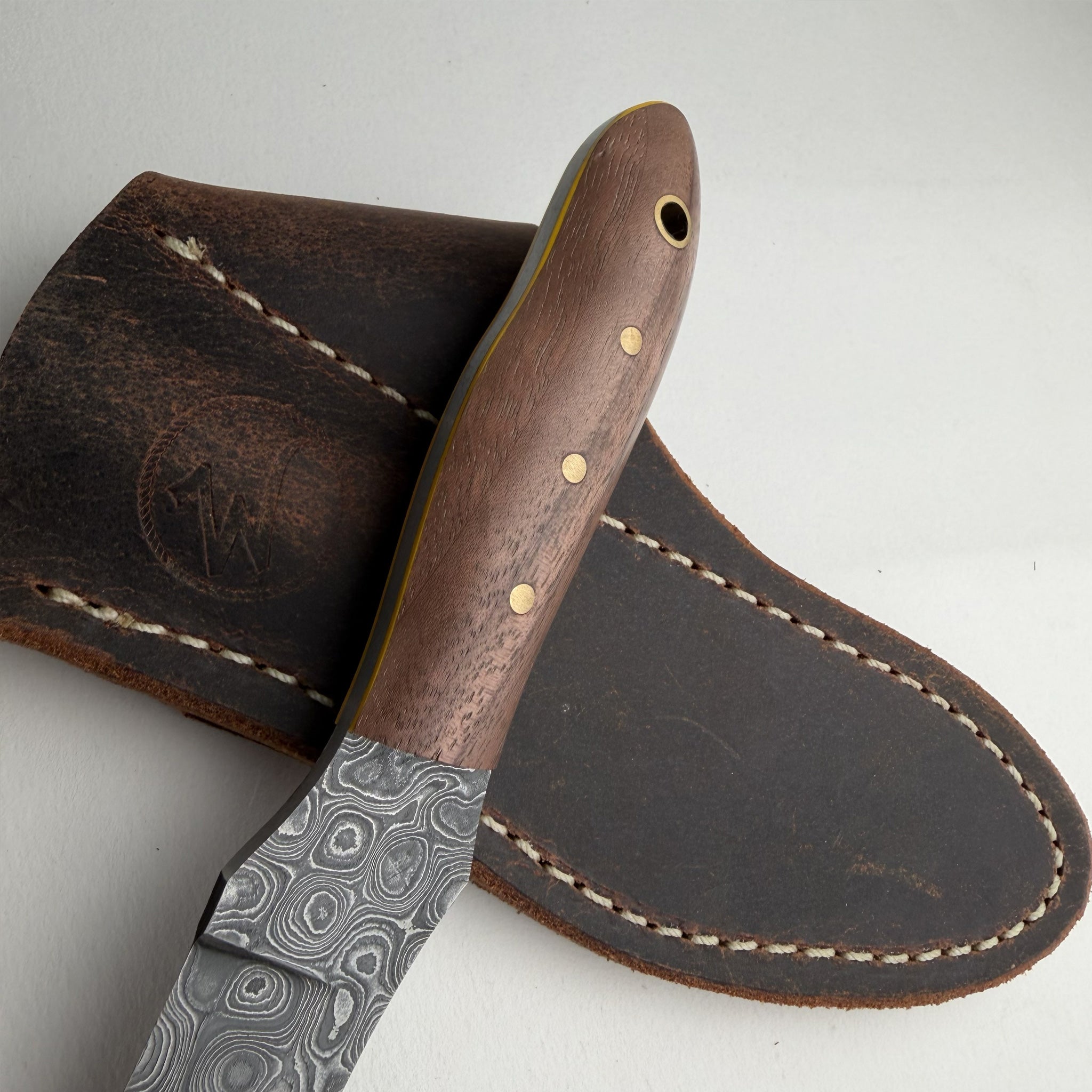 Gus' BuckShot Bama Damascus Gent's Sunday Carry Razor (Handmade One & Only)