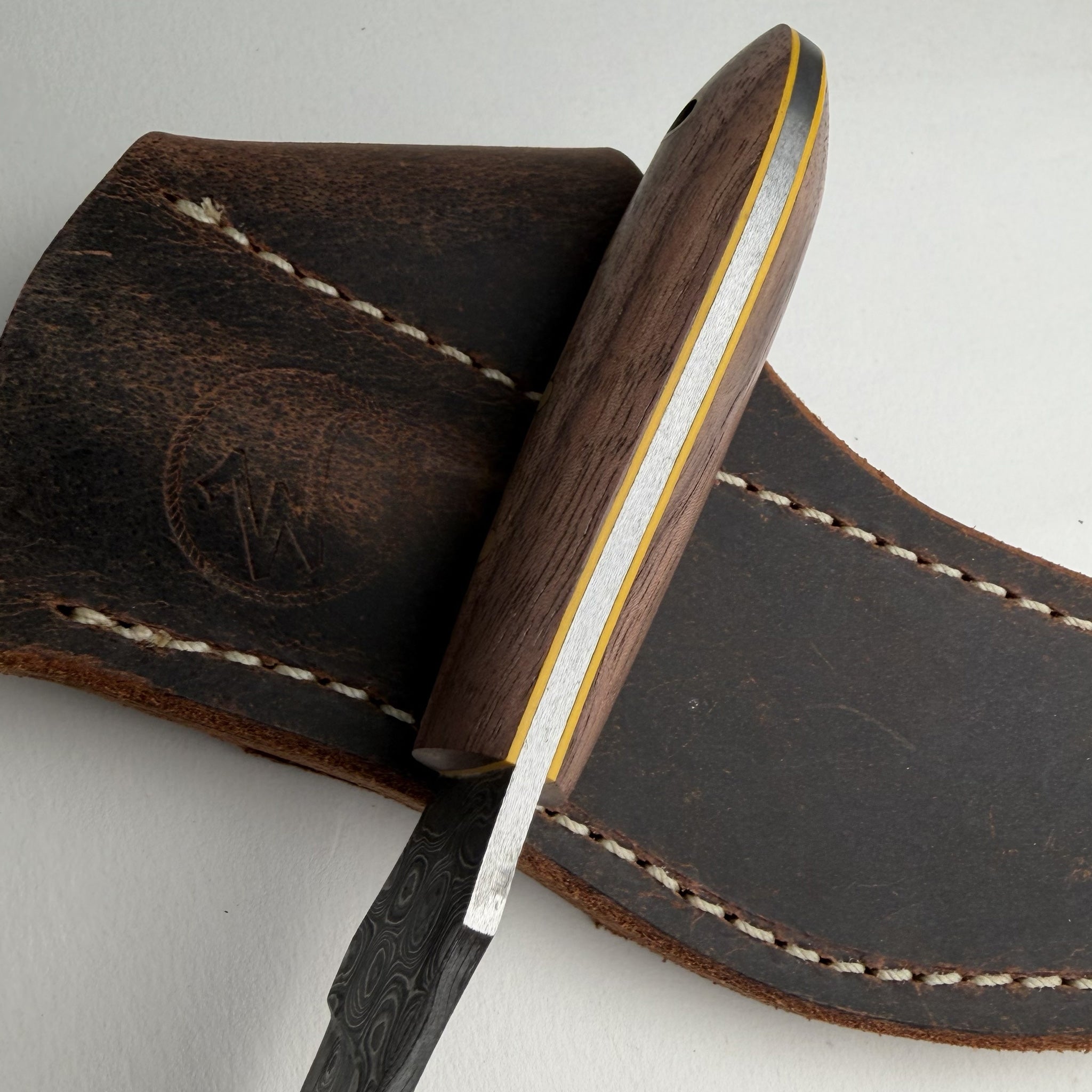 Gus' BuckShot Bama Damascus Gent's Sunday Carry Razor (Handmade One & Only)