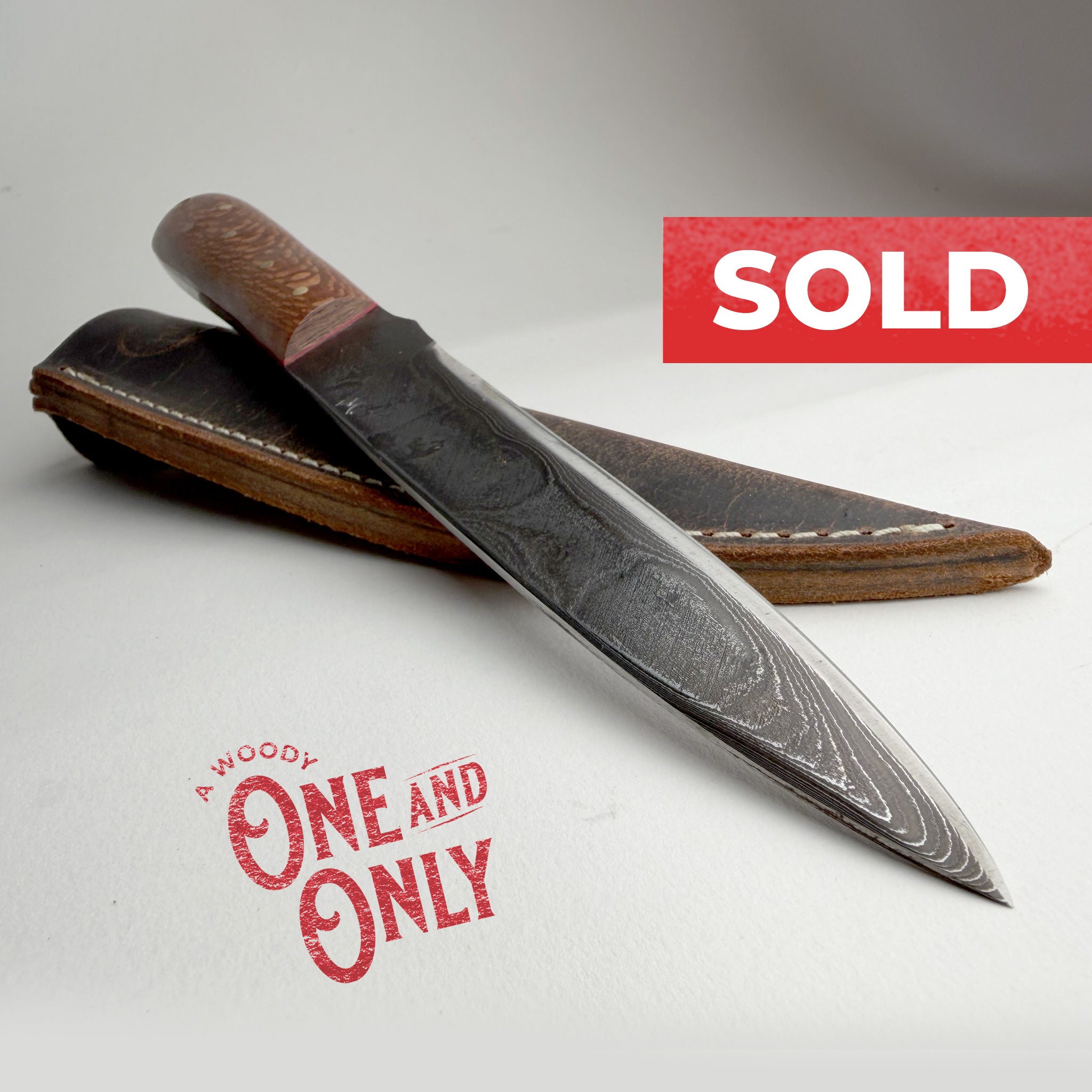 Woody's Damascus Finnish Style PUUKKO Knife (Handmade One & Only)