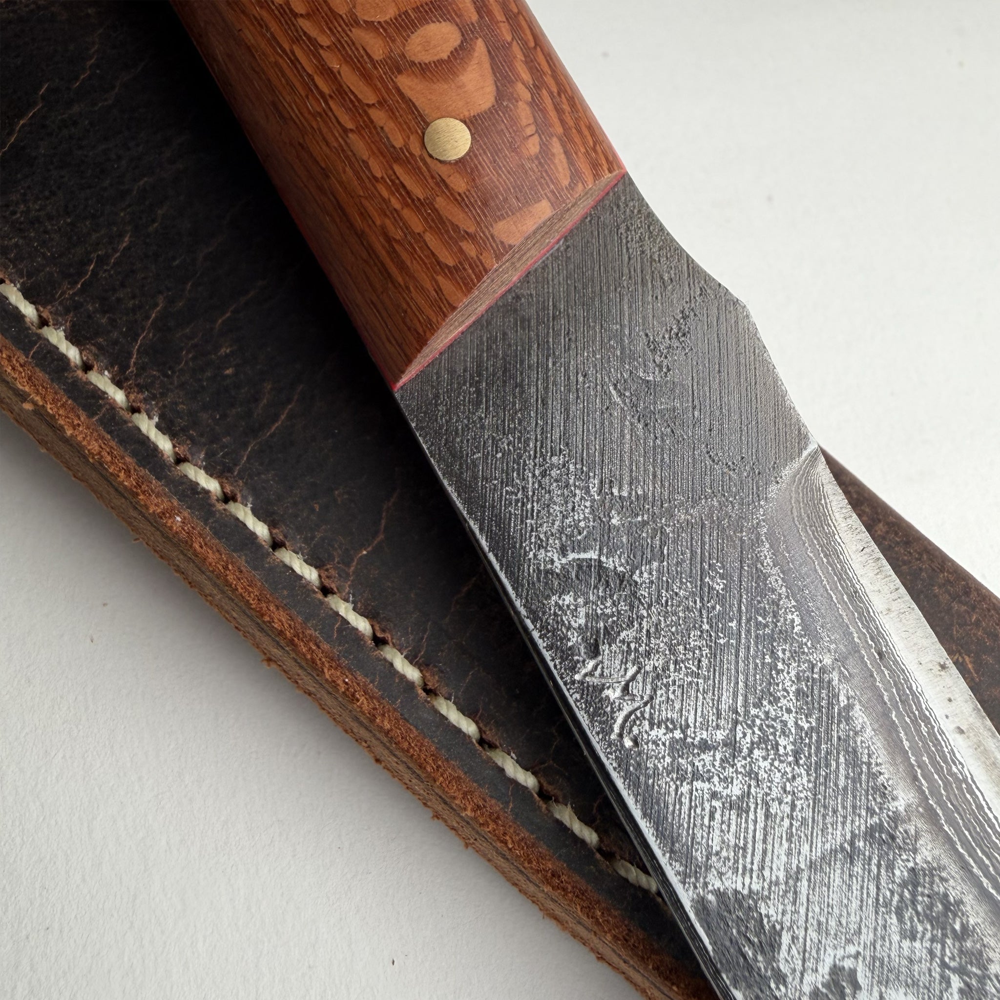 Woody's Damascus Finnish Style PUUKKO Knife (Handmade One & Only)