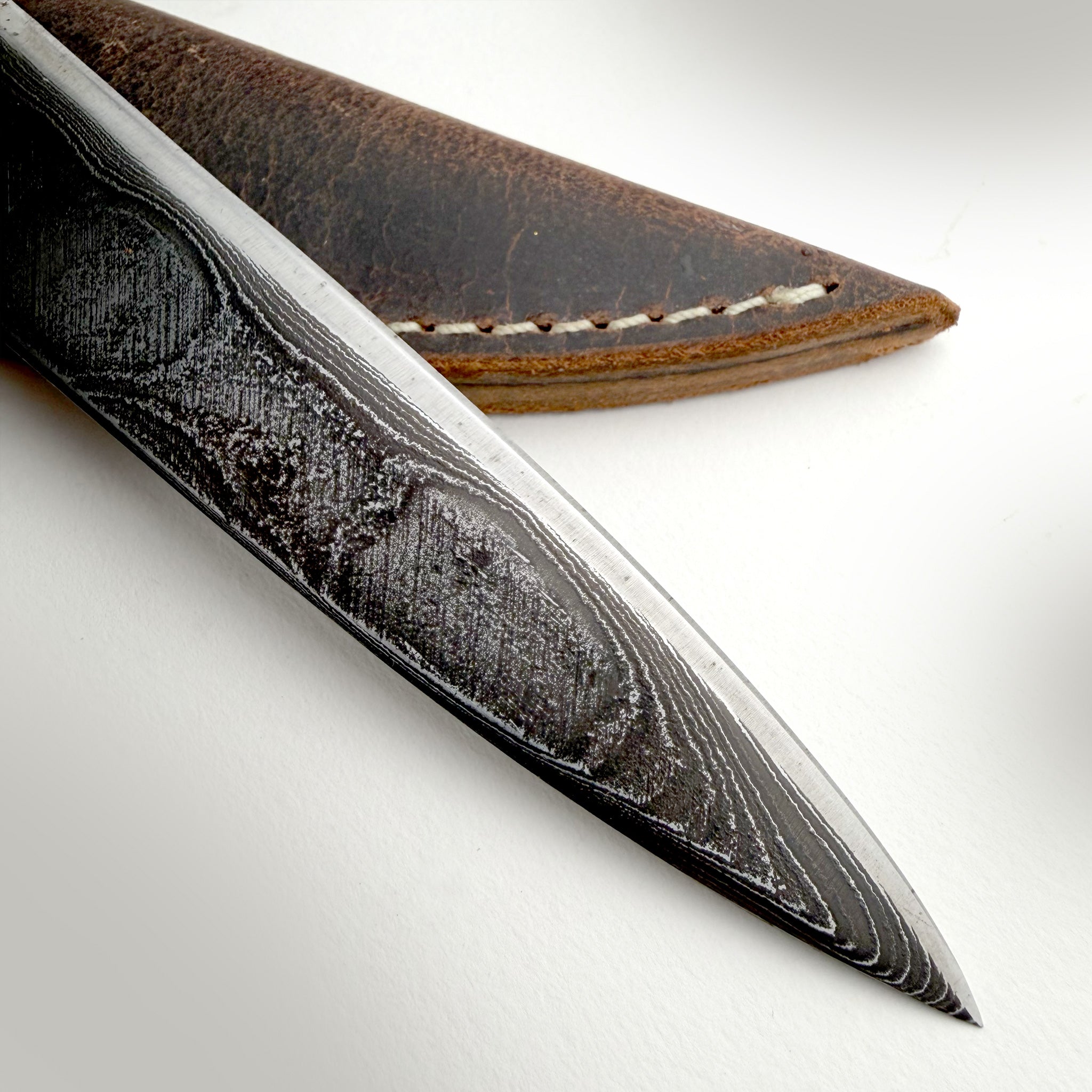 Woody's Damascus Finnish Style PUUKKO Knife (Handmade One & Only)