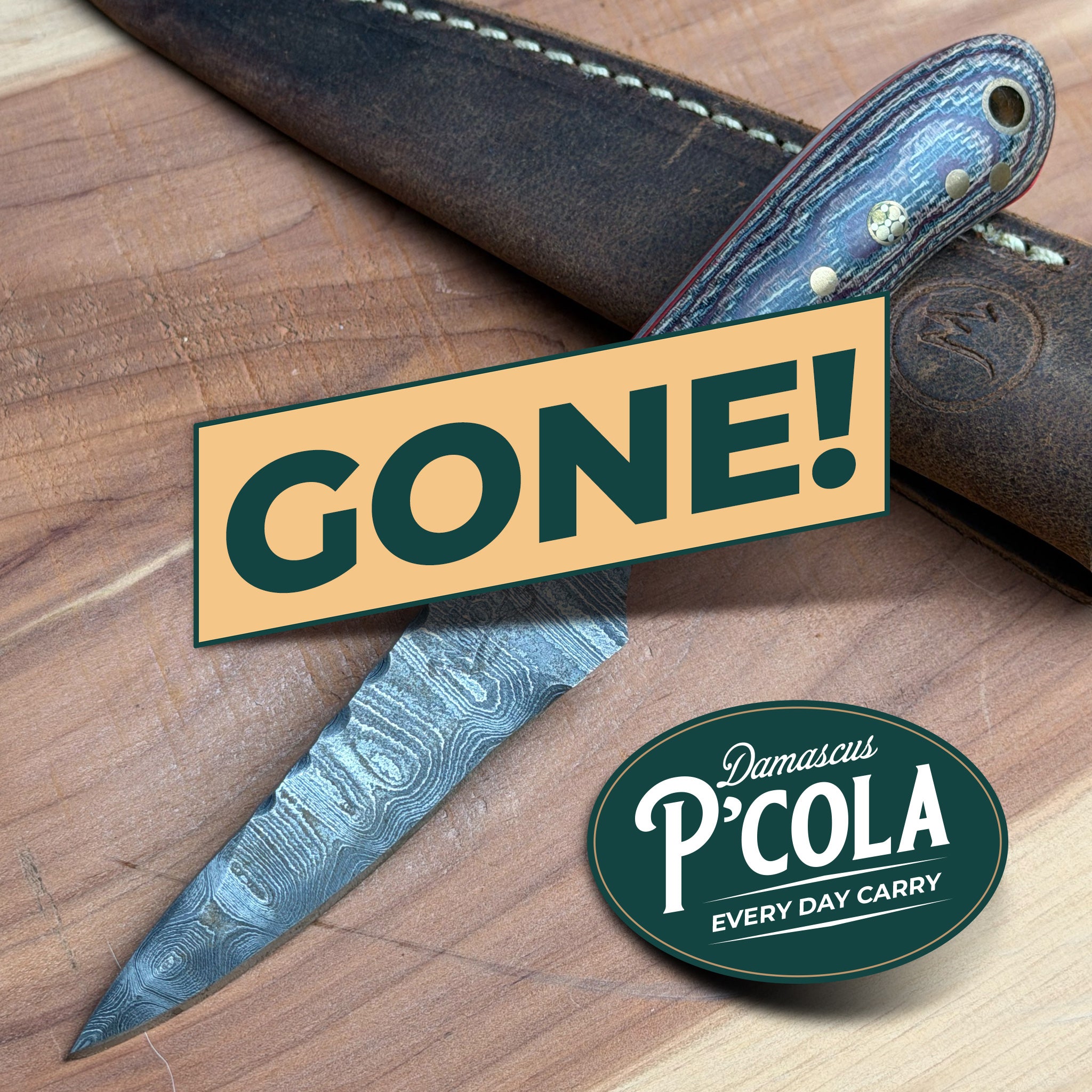 One & Only Damascus Python Micarta P'Cola